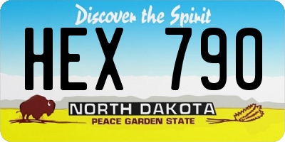 ND license plate HEX790