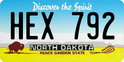 ND license plate HEX792