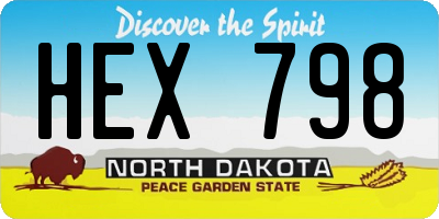 ND license plate HEX798