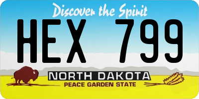 ND license plate HEX799