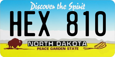 ND license plate HEX810
