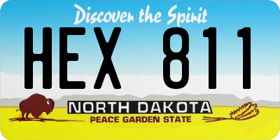 ND license plate HEX811