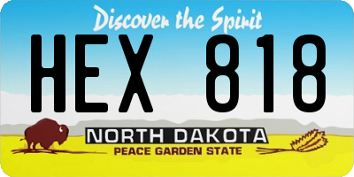 ND license plate HEX818