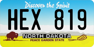 ND license plate HEX819