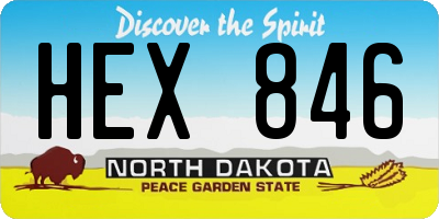 ND license plate HEX846