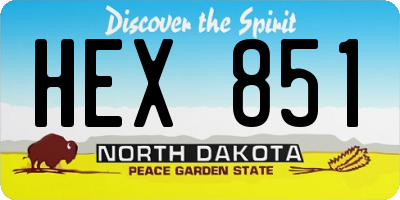 ND license plate HEX851