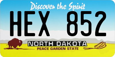 ND license plate HEX852