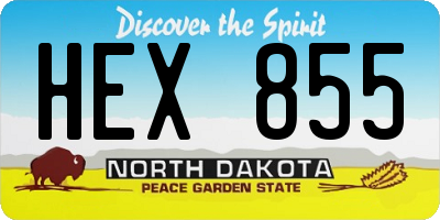 ND license plate HEX855