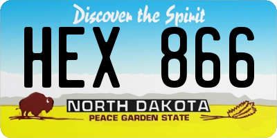 ND license plate HEX866