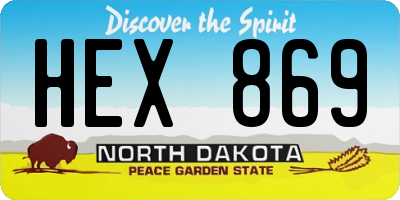 ND license plate HEX869