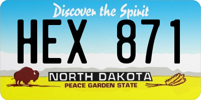 ND license plate HEX871