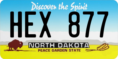 ND license plate HEX877