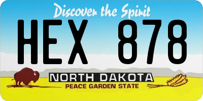 ND license plate HEX878