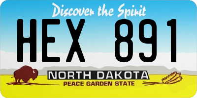 ND license plate HEX891