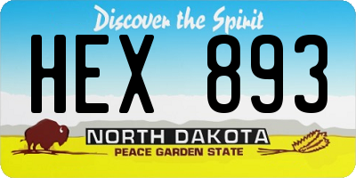 ND license plate HEX893