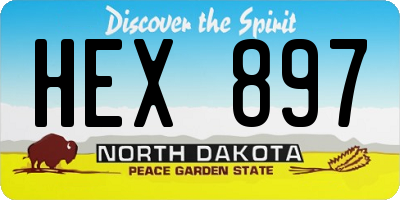 ND license plate HEX897