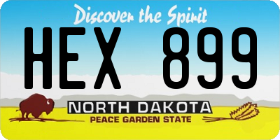 ND license plate HEX899