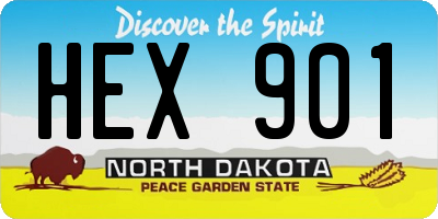 ND license plate HEX901