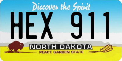 ND license plate HEX911