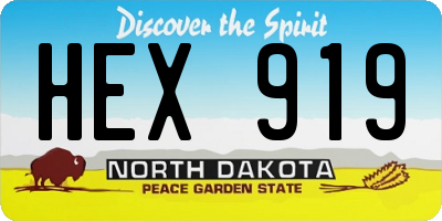 ND license plate HEX919