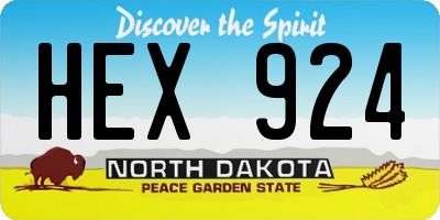 ND license plate HEX924
