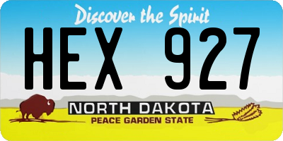 ND license plate HEX927