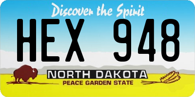 ND license plate HEX948