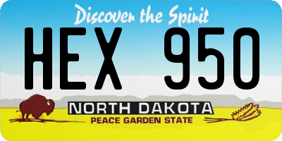 ND license plate HEX950