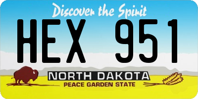 ND license plate HEX951