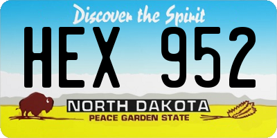 ND license plate HEX952