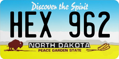 ND license plate HEX962