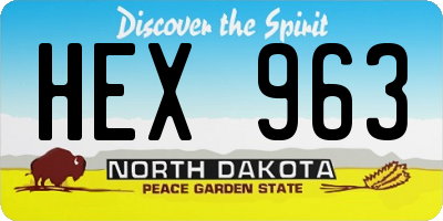 ND license plate HEX963