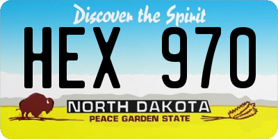 ND license plate HEX970