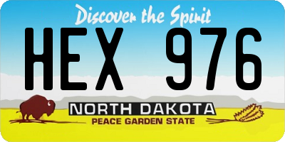 ND license plate HEX976