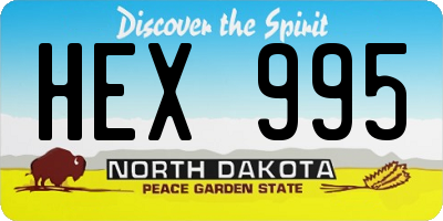 ND license plate HEX995