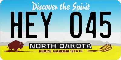 ND license plate HEY045
