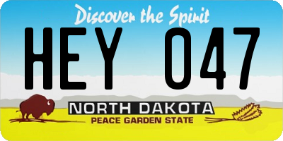ND license plate HEY047