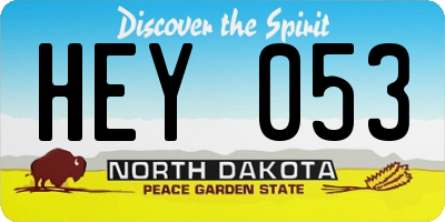 ND license plate HEY053