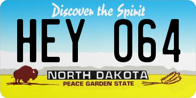 ND license plate HEY064