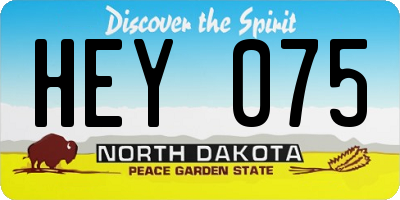 ND license plate HEY075