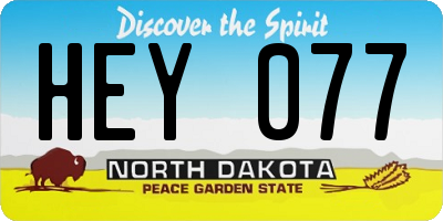 ND license plate HEY077