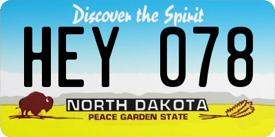 ND license plate HEY078