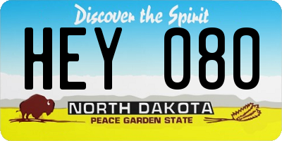 ND license plate HEY080