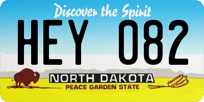 ND license plate HEY082