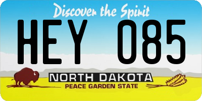 ND license plate HEY085