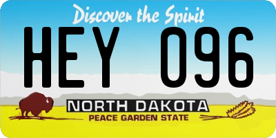 ND license plate HEY096
