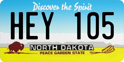 ND license plate HEY105