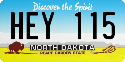ND license plate HEY115