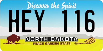 ND license plate HEY116