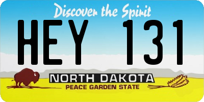 ND license plate HEY131